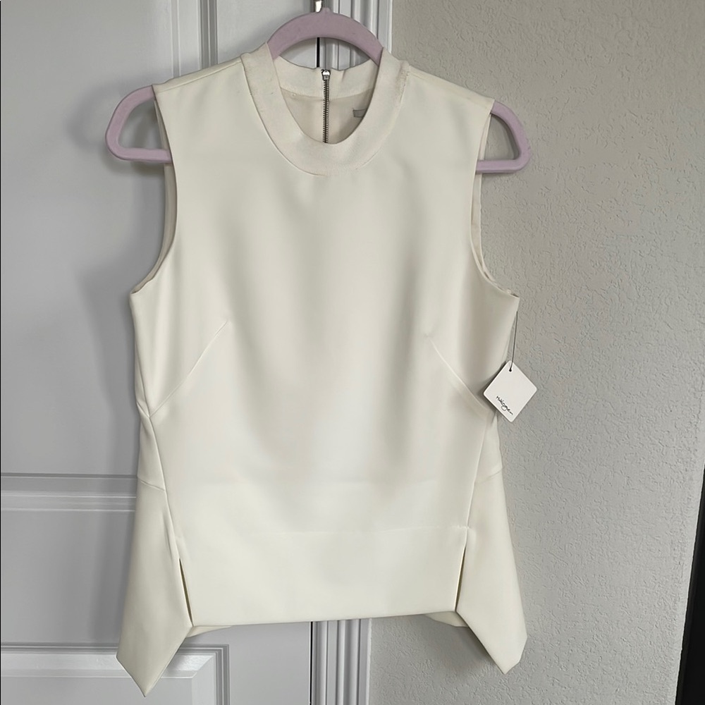 Halogen Sleeveless Cream Blouse